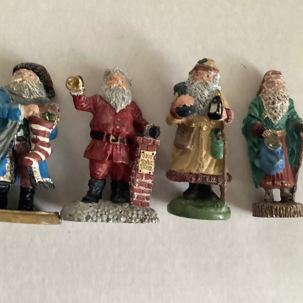 Classic American 4 Santa’s Vintage Painted Metal
